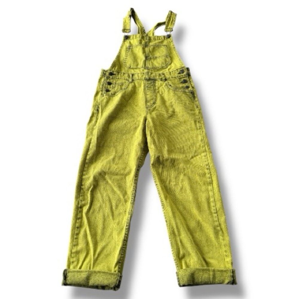Free People Ziggy Straight Leg Denim
Overalls in Acid Yellow Size Small - Picture 2 of 9